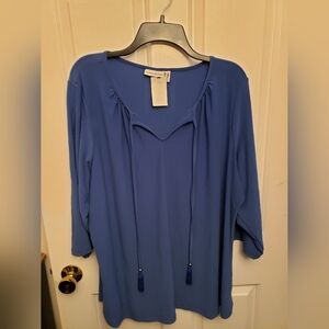 Womans Susan Graver top with peekaboo sleeves size 2x